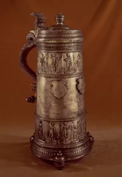 Jarra de gremio, peltre plateado, 1564